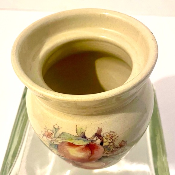 Crock Handmade in USA by Casey Pottery of Marshall, TX Fruit Motif Artist Signed - Picture 6 of 8